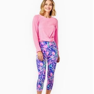 Lilly Pulitzer Lilac Rose Just A Lil Jelly Weekender High Rise Crop Leggings NWT